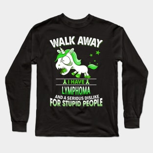 funny lymphoma grumpy unicorn warrior Long Sleeve T-Shirt